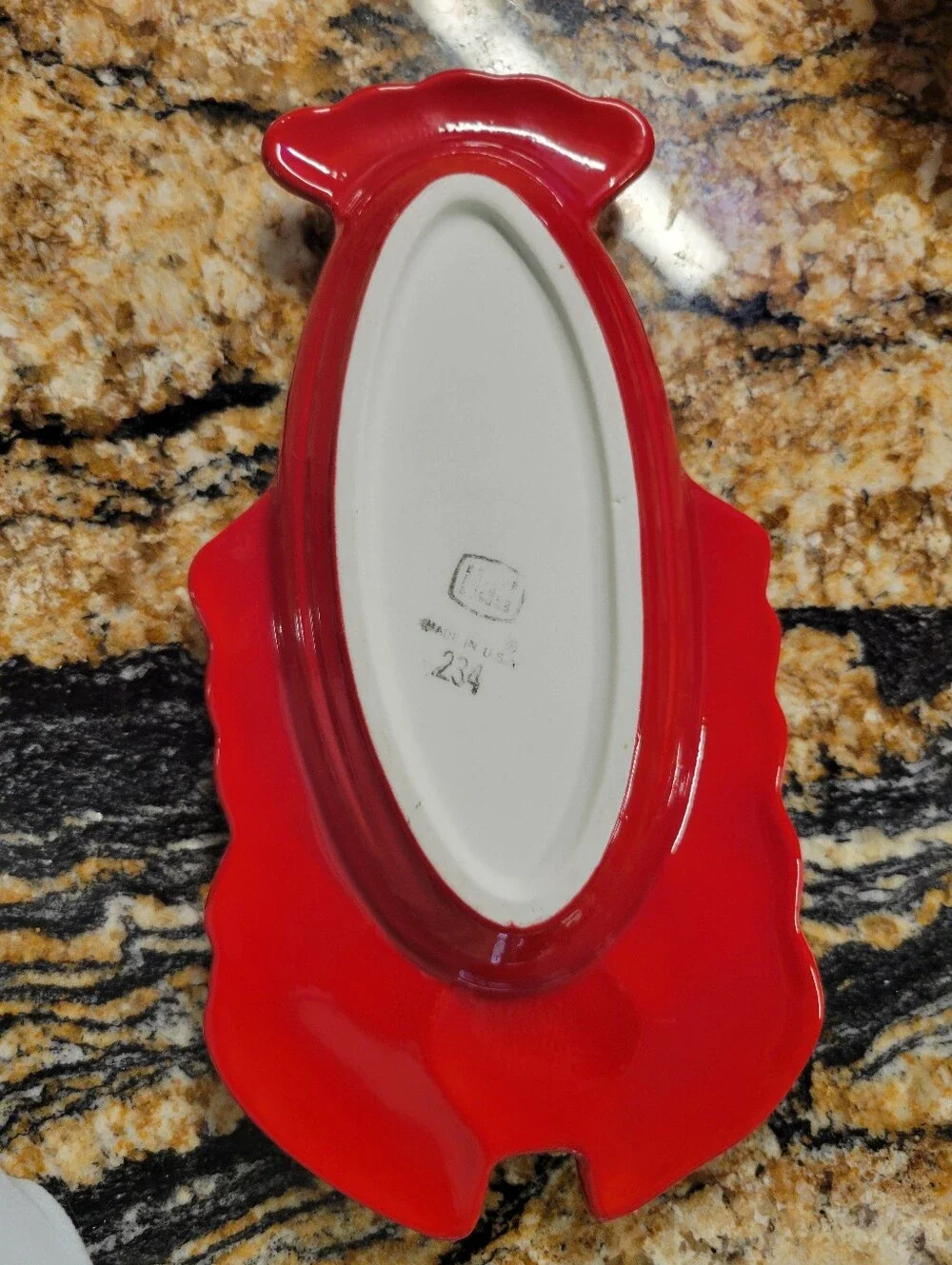 Vintage Hall China Red Lobster Dish #234 Made in USA Coastal Seafood Serveware